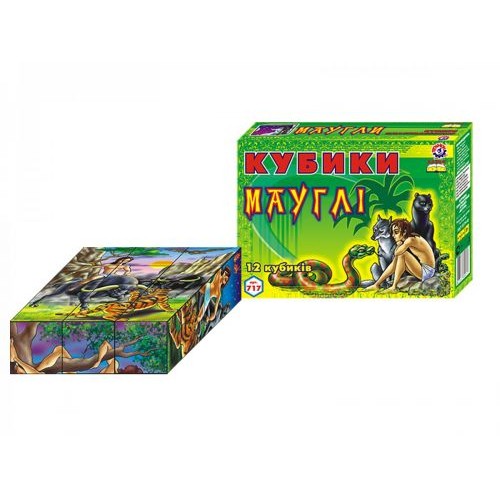 Кубики "Сказки Маугли" (12 штук) (Технок)