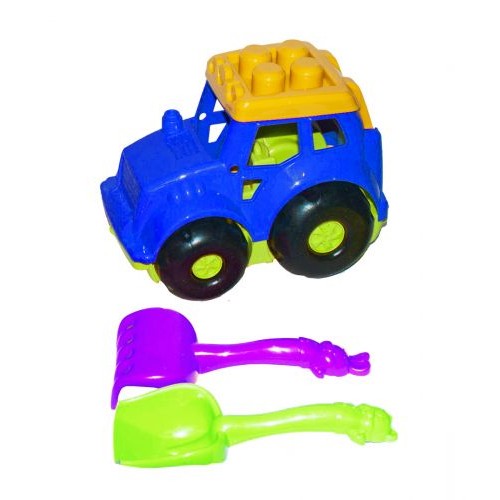 Трактор Коник №1, синій (лопатка + граблі) (Colorplast)