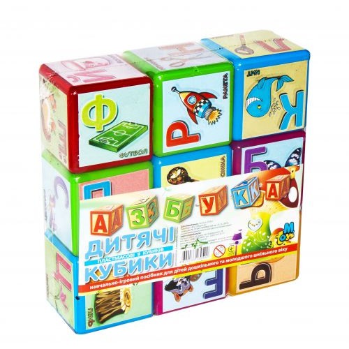 Кубики "Азбука" (9 штук) (M.Toys)