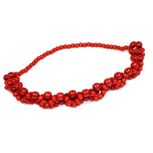 Ожерелье "Плетеное" красное (30 см) (Руди)