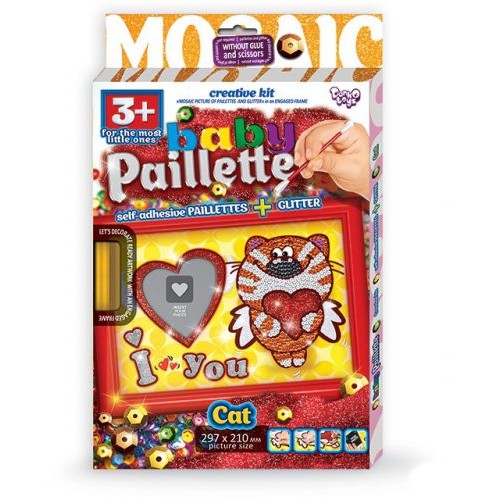 Картина-мозаїка з паєток "Baby Paillette: Котик" (Dankotoys)