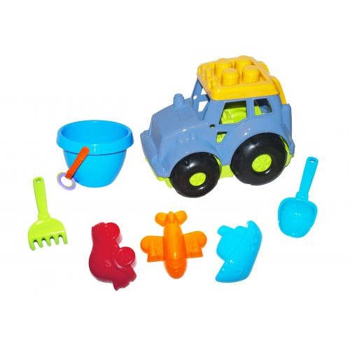 Трактор "Кузнечик №3"с песочным набором (голубой) (Colorplast)