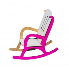 Крісло-гойдалка (біло-рожевий)