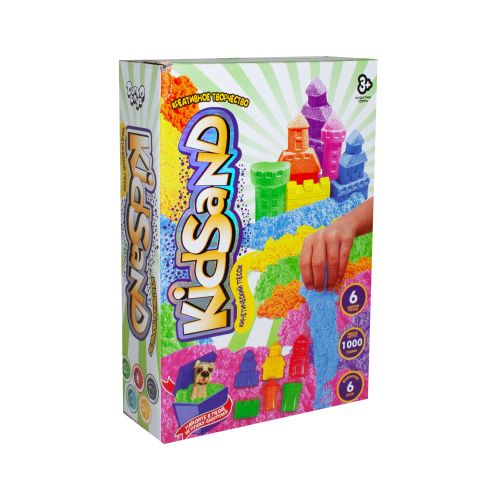 Кинетический песок "KidSand" с формочками, 1000 г (рус) (Dankotoys)