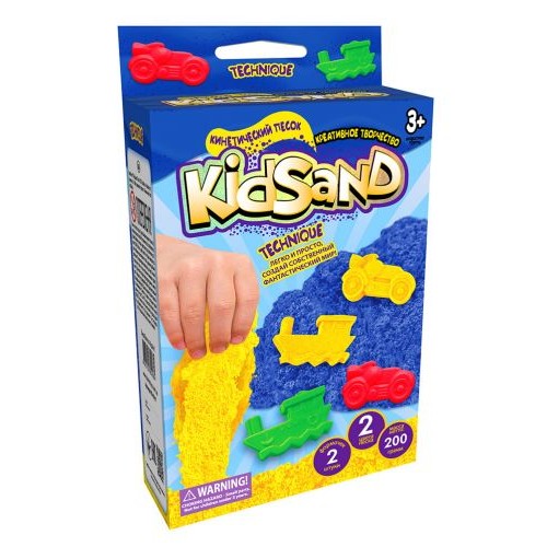 Кінетичний пісок "KidSand: Транспорт" з формочками, 200 г (рус) (Dankotoys)