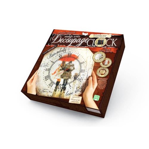 Комплект креативної творчості "Decoupage Clock Мелодия дождя", з рамкою (Dankotoys)