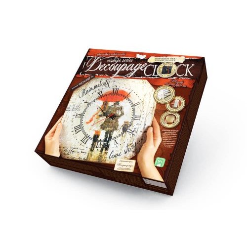 Комплект креативного творчества "Decoupage Clock Мелодия дождя", с рамкой (Dankotoys)