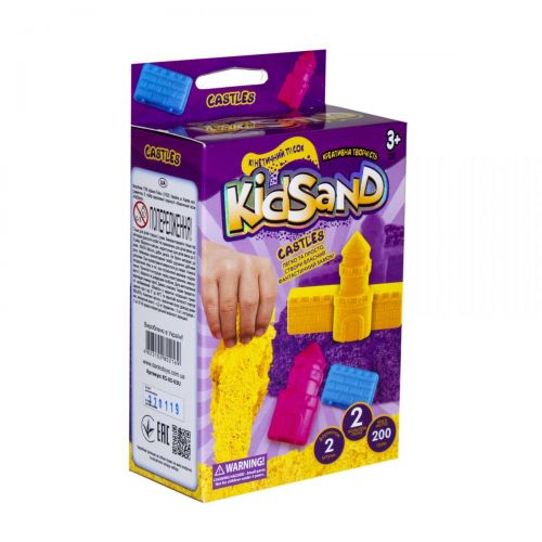 Кінетичний пісок "KidSand: Замок" з формочками, 200 г, KS-05-03U (укр) (Dankotoys)