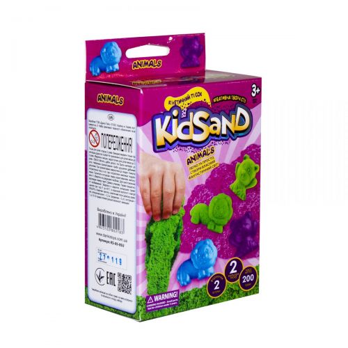 Кинетический песок "KidSand: Животные" с формочками, 200 г, KS-05-05U (укр) (Dankotoys)