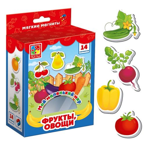 Магниты "Мой маленький мир: Овощи и фрукты" (рус) (Vladi Toys)