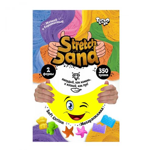 Кинетический песок "Stretch Sand" рус 350 г желтый (Dankotoys)