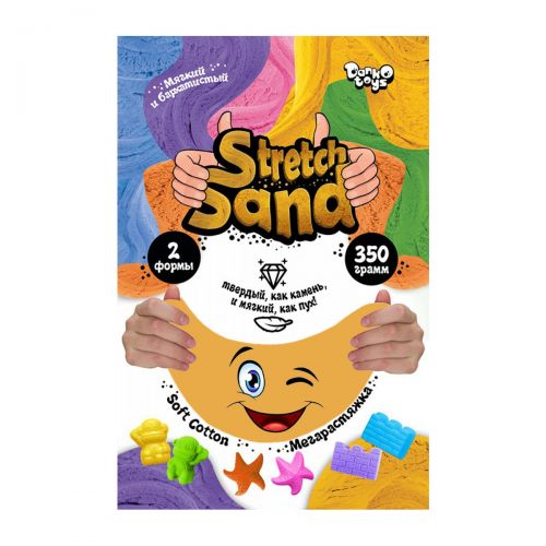 Кинетический песок "Stretch Sand" рус 350 г оранжевый (Dankotoys)