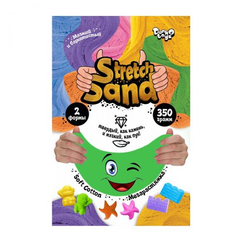 Кинетический песок "Stretch Sand" рус 350 г зеленый (Dankotoys)