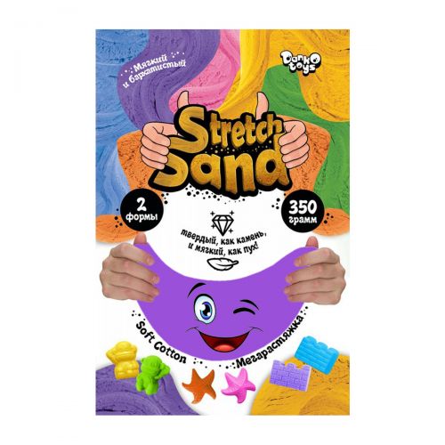 Кинетический песок "Stretch Sand" рус 350 г фиолетовый (Dankotoys)