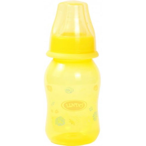 Бутылочка для кормления, 125 мл, 0 месяцев, желтый (Lindo)