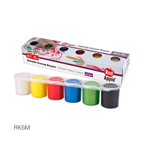 Фарби для малювання по тканині «металік", 6 кольорів (MiC)