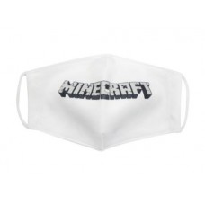 Многоразовая 4-х слойная защитная маска "Майнкрафт" размер 3, 7-14 лет (белый)
