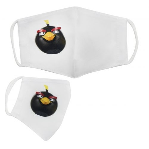 Многоразовая 4-х слойная защитная маска "Angry birds Бомб" размер 3, 7-14 лет (MiC)