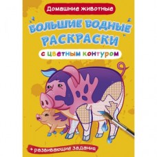 Книга "Большие водные раскраски: Домашние животные"