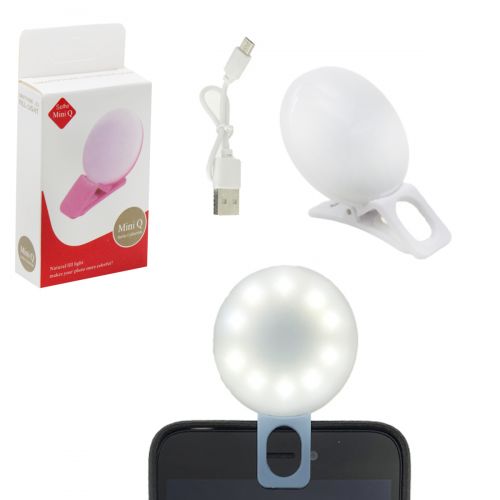 Селфи лампа на смартфон Mini Q (белая) (MiC)