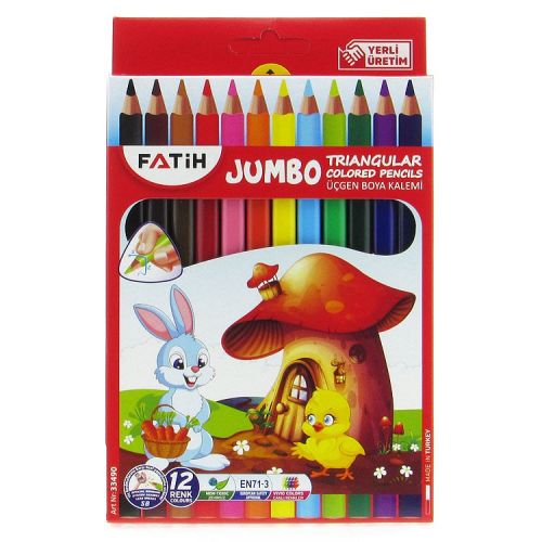 Олівці кольорові "Jumbo", 12 шт (Fatih)