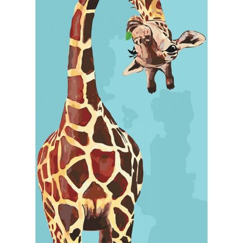 Картина по номерам "Весёлый жираф" ★★★ (Идейка)