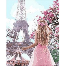 Картина по номерам "Влюблённая в Париж 2" ★★★★