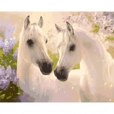 Картина по номерам "Пара лошадей" ★★★