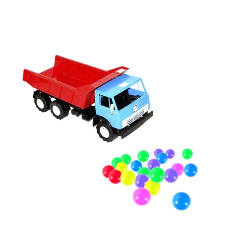 Синя машинка "Самоскид" з кульками