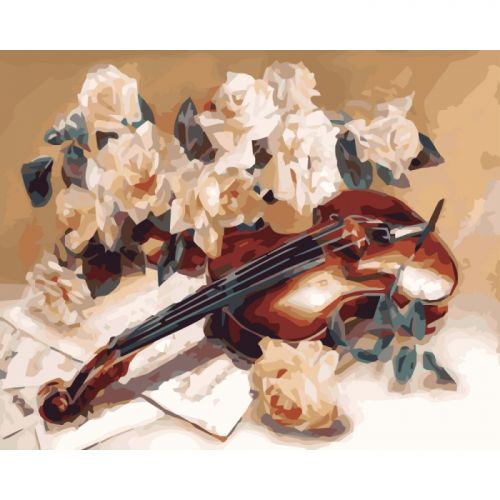 Картина по номерам "Мелодия скрипки" ★★★★ (Идейка)