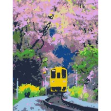 Картина по номерам "Яркий поезд" ★★☆