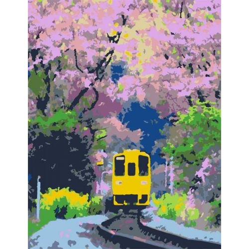 Картина по номерам "Яркий поезд" ★★☆ (MiC)