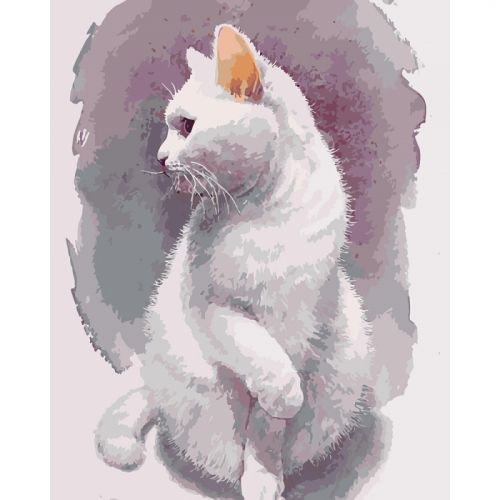 Картина по номерам "Нежный кот" ★★★★ (Ідейка)