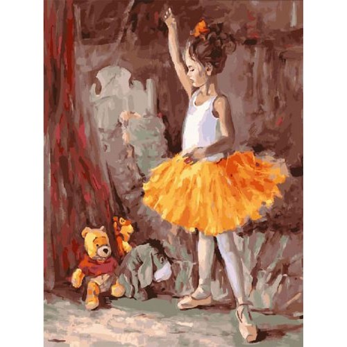 Картина по номерам "Маленькая балерина" ★★★★ (Strateg)