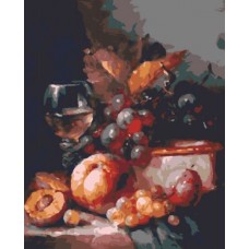 Картина по номерам "Вино и фрукты"