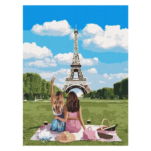 Картина по номерам "Подружки в Париже" ★★★★ (Ідейка)