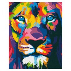 Картина по номерам "Цветной лев"