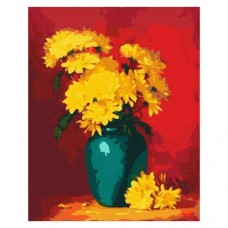 Картина по номерам "Жёлтые хризантемы"