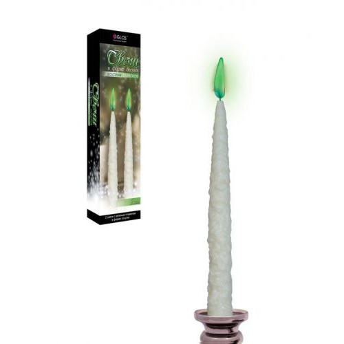 Свеча "Сосулька", 20 см, зеленый (GLOS)
