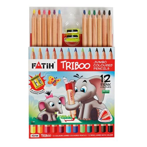 Олівці кольорові "Triboo Jumbo", 12 шт (Fatih)