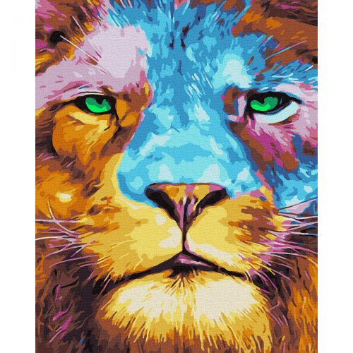 Картина по номерам "Красочный лев" (Rainbow Art)