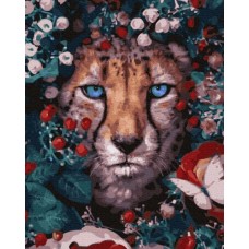 Картина по номерам "Цветочная кошка"