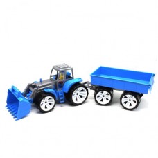 Трактор з причепом, синій