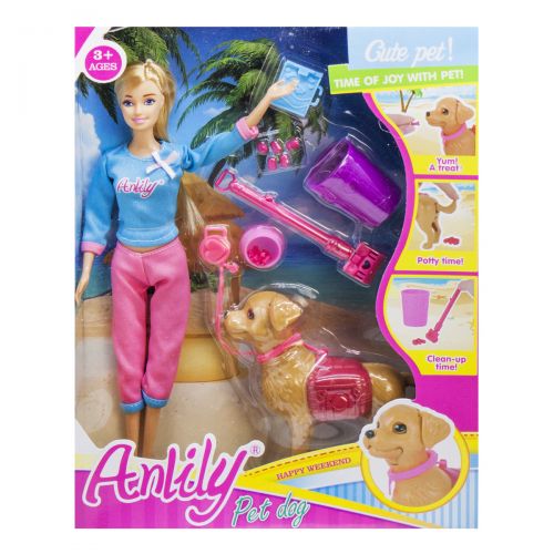 Лялька з собакою "Anlily" (блондинка) (MiC)