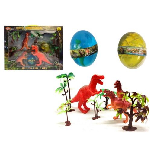 Игровой набор "Парк динозавров" + 2 лизуна в яйце (Hui Le Guan)