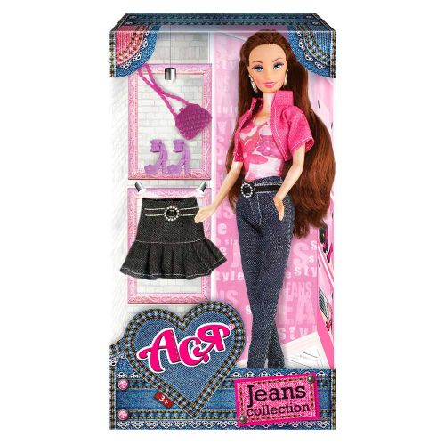 Кукла Ася с аксессуарами "Jeans Collection" (брюнетка) (MiC)