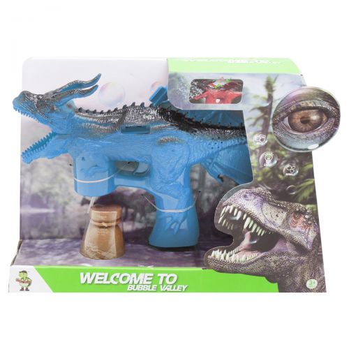Пістолет з мильними бульбашками "Динозавр" блакитний (MiC)