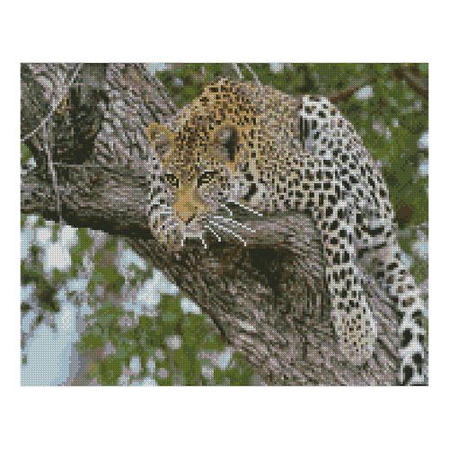 Алмазна мозаїка "Леопард на дереві" (Strateg)
