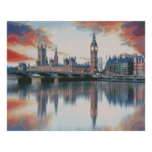 Алмазна мозаїка "Відображення Лондона в Темзі" (Strateg)