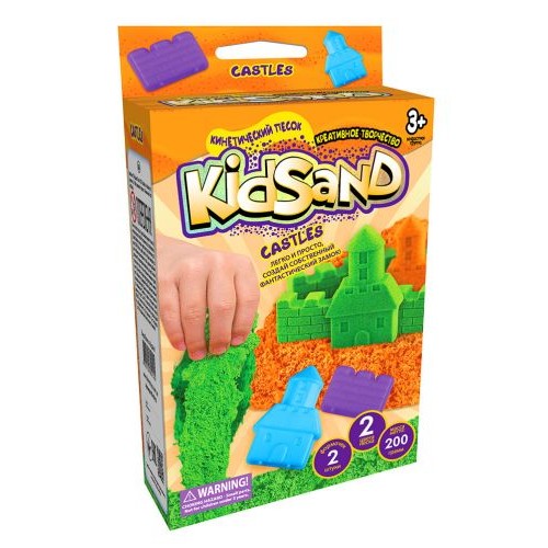 Кинетический песок "KidSand: Замок" с формочками, 200 г (рус) (Dankotoys)